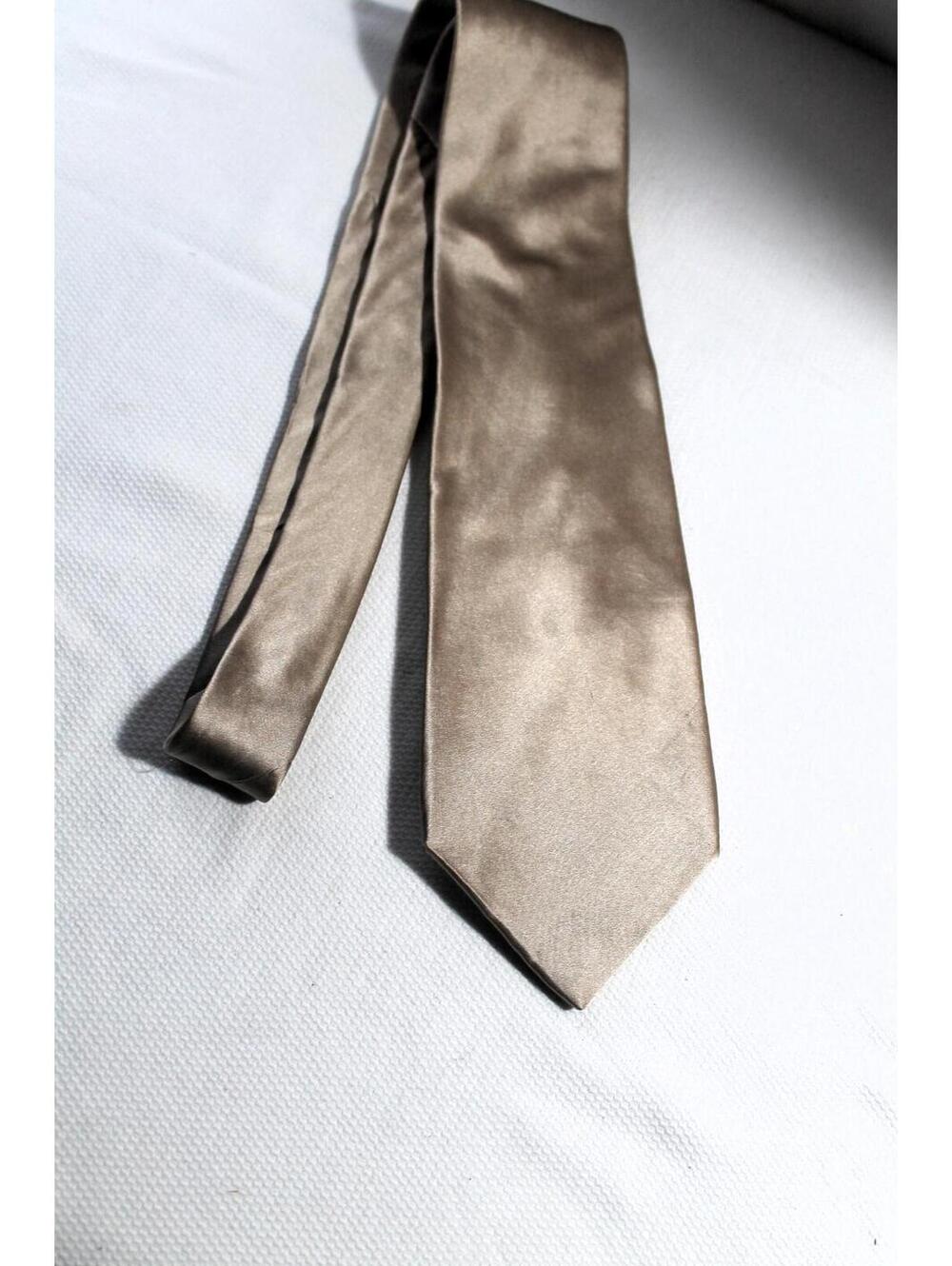 Zylos Gold Solid Champagne Silk Necktie, 3.75 X 58 Inches